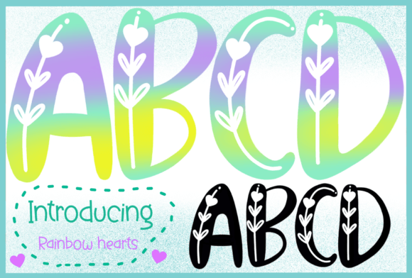 Rainbow Hearts Font for Creative Designers